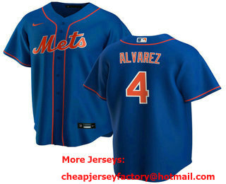 Men's New York Mets #4 Francisco Alvarez Royal Cool Base Stitched Baseball Jersey
