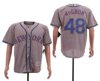 Men's New York Mets #48 Jacob deGrom Gray Road Stitched MLB Cool Base Jersey