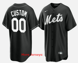 Men's New York Mets ACTIVE PLAYER Custom Black Cool Base Stitched Baseball Jersey