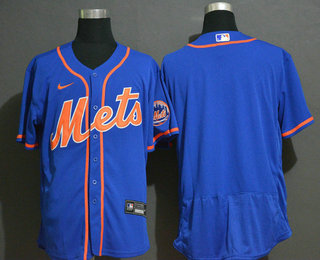 Men's New York Mets Blank Blue Stitched MLB Flex Base Nike Jersey