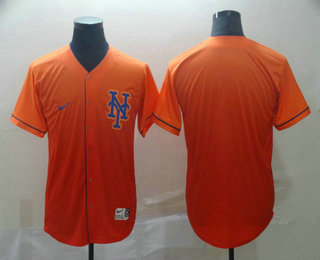 Men's New York Mets Blank Nike Orange Fade Stitched Jersey
