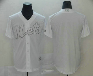 Men's New York Mets Blank White 2019 Players' Weekend Stitched Nickname Jersey
