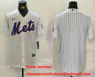 Men's New York Mets Blank White Cool Base Stitched Jersey