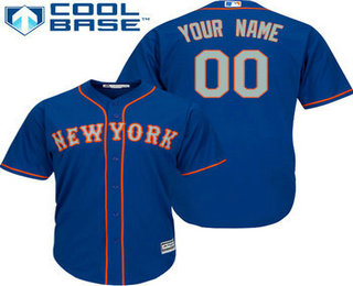 Men's New York Mets Customized Blue With Gray Jersey