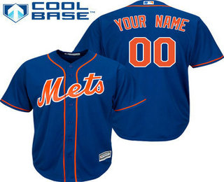 Men's New York Mets Customized Blue With Orange Jersey