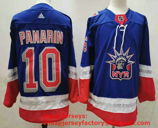 Men's New York Rangers #10 Artemi Panarin Light Blue 2021 Retro Stitched NHL Jersey