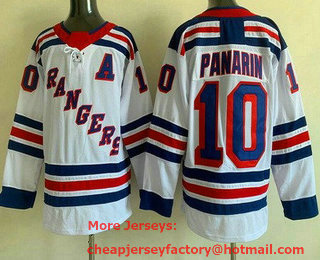 Men's New York Rangers #10 Artemi Panarin White Authentic Jersey