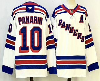 Men's New York Rangers #10 Artemi Panarin White Authentic Jersey