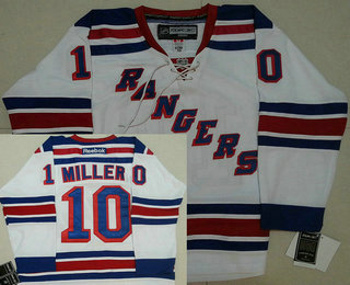 Men's New York Rangers #10 J. T. Miller Reebok Away White Premier Jersey