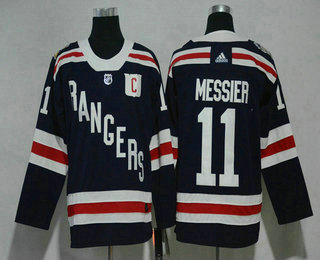 Men's New York Rangers #11 Mark Messier Navy Blue 2018 Winter Classic Stitched NHL Hockey Jersey