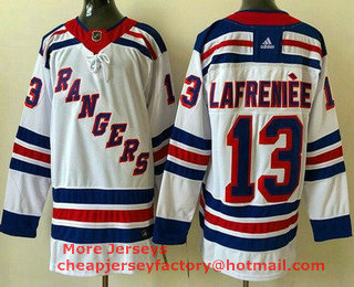 Men's New York Rangers #13 Alexis Lafreniere White Authentic Jersey