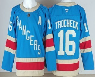 Men's New York Rangers #16 Vincent Trocheck Blue Centennial Authentic Jersey