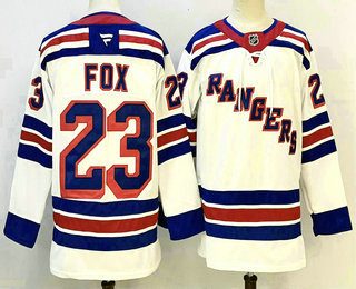 Men's New York Rangers #23 Adam Fox White Authentic Jersey