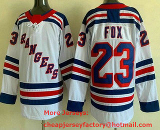 Men's New York Rangers #23 Adam Fox White Authentic Jersey
