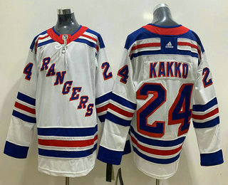 Men's New York Rangers #24 Kaapo Kakko White Adidas Stitched NHL Jersey