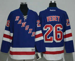 Men's New York Rangers #26 Jimmy Vesey Light Blue Home Stitched NHL Reebok Hockey Jersey