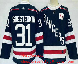 Men's New York Rangers #31 Igor Shesterkin Navy 2018 Winter Classic Stitched Jersey