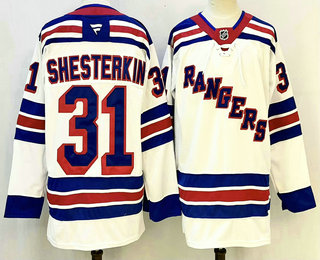 Men's New York Rangers #31 Igor Shesterkin White Authentic Jersey