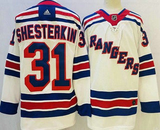 Men's New York Rangers #31 Igor Shesterkin White Stitched Jersey