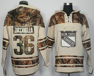 Old Time Hockey New York Rangers #36 Mats Zuccarello Cream With Camo Hoodie