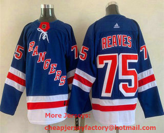 Men's New York Rangers #75 Ryan Reaves Blue Adidas Hockey Stitched NHL Jersey