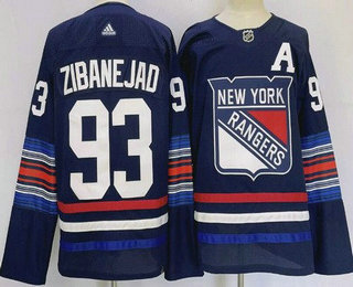 Men's New York Rangers #93 Mika Zibanejad Navy Alternate Authentic Jersey