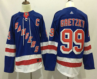 Men's New York Rangers #99 Wayne Gretzky Royal Blue Home 2017-2018 Hockey Stitched NHL Jersey