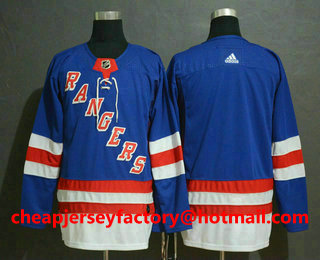 Men's New York Rangers Blank Blue Drift Fashion Adidas Stitched NHL Jersey