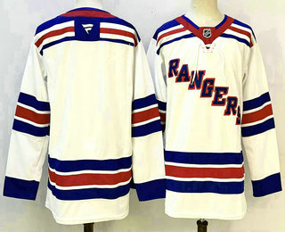 Men's New York Rangers Blank White Authentic Jersey