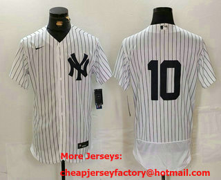 Men's New York Yankees #10 Phil Rizzuto White Flex Base Stitched Baseball Jersey