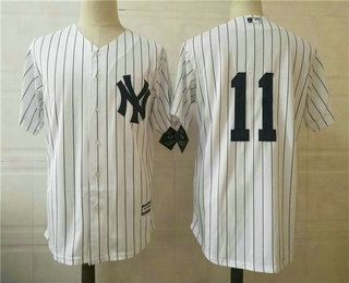 Men's New York Yankees #11 Brett Gardner White Stitched MLB Cool Base Jersey