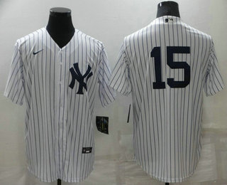 Men's New York Yankees #15 Thurman Munson White No Name Stitched MLB Nike Cool Base Jersey