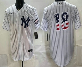 Men's New York Yankees #18 Andrew Benintendi White 2026 USA 250 Fourth of July Home Stadium Stitched Jersey