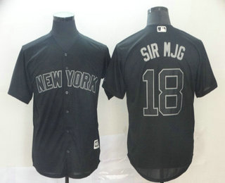 Men's New York Yankees #18 Didi Gregorius Sir Mjg Black 2019 Players' Weekend Stitched Nickname Jersey