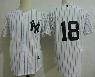 Men's New York Yankees #18 Didi Gregorius White No Name Home Stitched MLB Cool Base Jersey