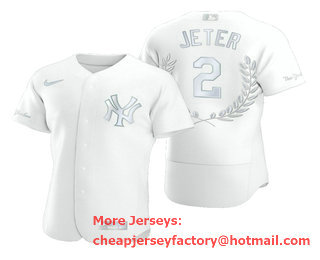 Men's New York Yankees #2 Derek Jeter Stitched MLB Flex Base Nike Fashion Jersey