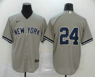 Men's New York Yankees #24 Gary Sanchez Gray No Name Stitched MLB Cool Base Nike Jersey