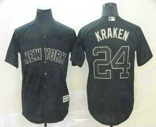 Men's New York Yankees #24 Gary Sanchez Kraken Black 2019 Players' Weekend Stitched Nickname Jersey