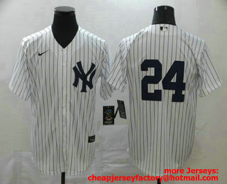 Men's New York Yankees #24 Gary Sanchez White Home No Name Stitched MLB Cool Base Nike Jersey