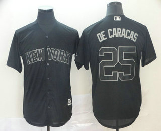 Men's New York Yankees #25 Gleyber Torres De Caracas Black 2019 Players' Weekend Stitched Nickname Jersey