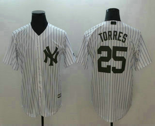Men's New York Yankees #25 Gleyber Torres White 2018 Memorial Day Stitched MLB Cool Base Jersey