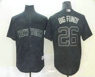 Men's New York Yankees #26 DJ LeMahieu Big Fundy Black 2019 Players' Weekend Stitched Nickname Jersey