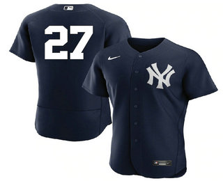 Men's New York Yankees #27 Giancarlo Stanton Black No Name Stitched MLB Flex Base Nike Jersey
