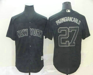 Men's New York Yankees #27 Giancarlo Stanton Parmigiancarlo Black 2019 Players' Weekend Stitched Nickname Jersey