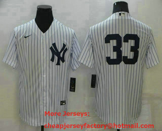 Men's New York Yankees #33 Greg Bird White No Name Stitched MLB Nike Cool Base Jersey