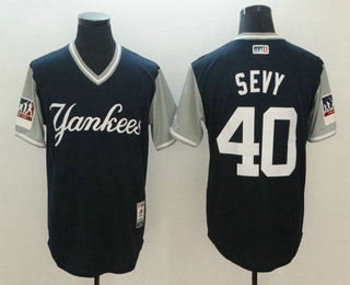 Men's New York Yankees #40 Luis Severino Sevy Majestic Navy-Gray 2018 Players' Weekend Authentic Jersey