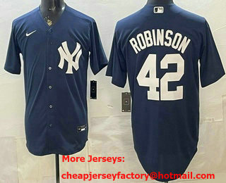 Men's New York Yankees #42 Jackie Robinson Navy Blue Cool Base Jersey