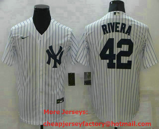 Men's New York Yankees #42 Mariano Rivera White Home Stitched MLB Cool Base Nike Jersey