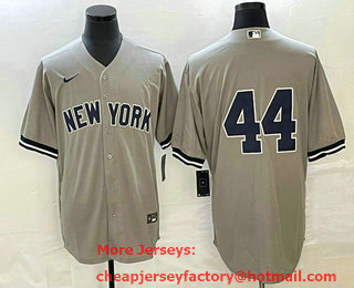 Men's New York Yankees #44 Reggie Jackson Grey Cool Base Stitched Baseball Jersey