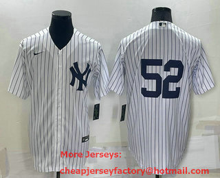 Men's New York Yankees #52 CC Sabathia White Cool Base Stitched Jersey